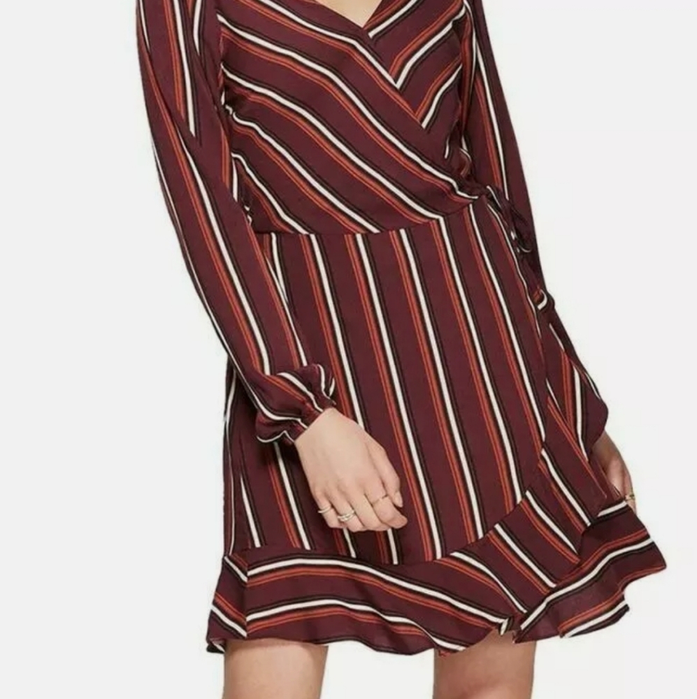 Long sleeve v-neck wrap dress